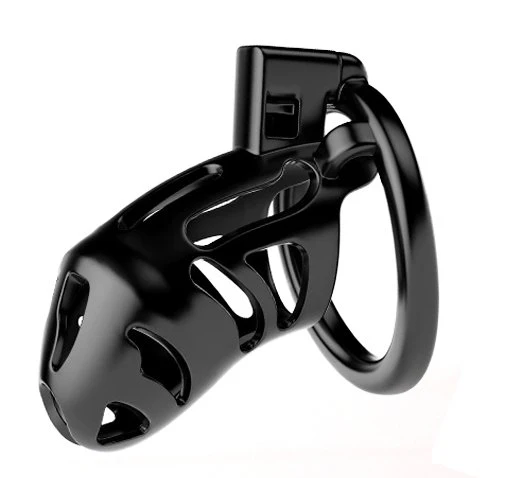 0613M Secure Fit Black Cock Cage - ABS Chastity Device with Concealed Lock - Image 2