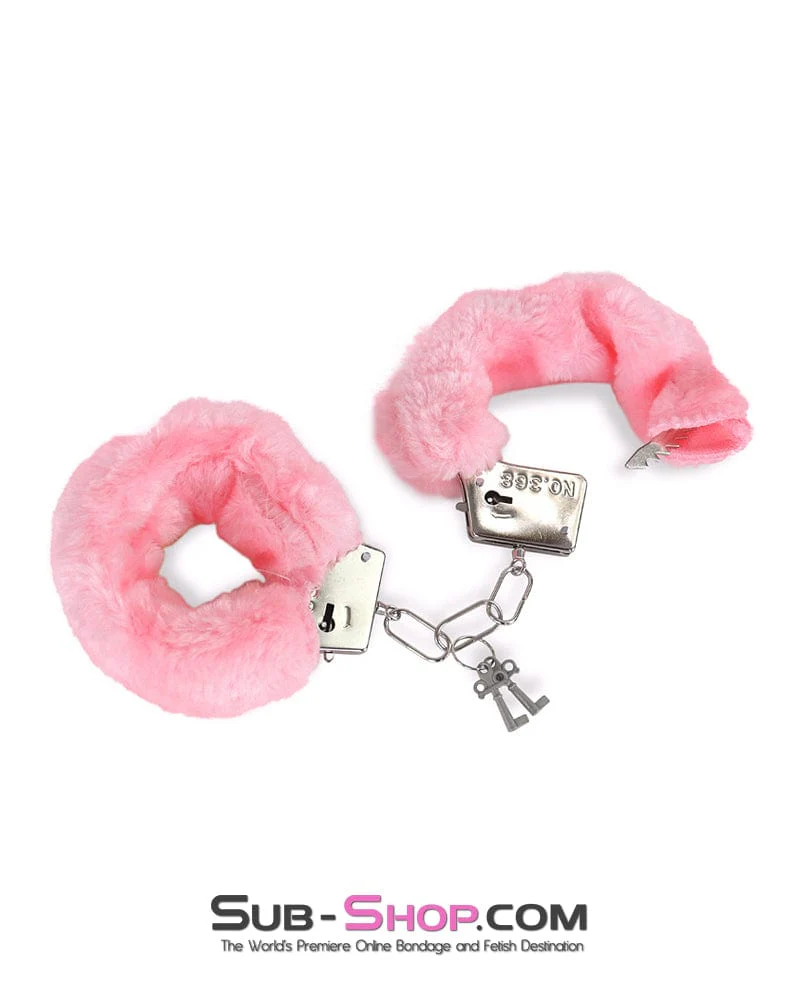 1418DL Pink Furry Fantasy Bondage Handcuffs