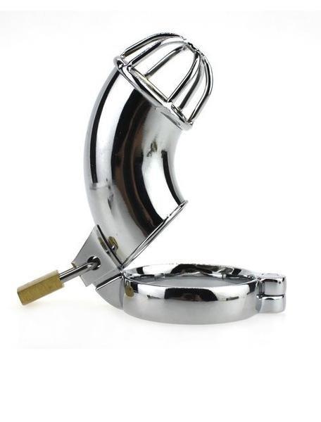 1707HS Heavy Metal Locking Steel Chrome Cock Cage Chastity - Image 7