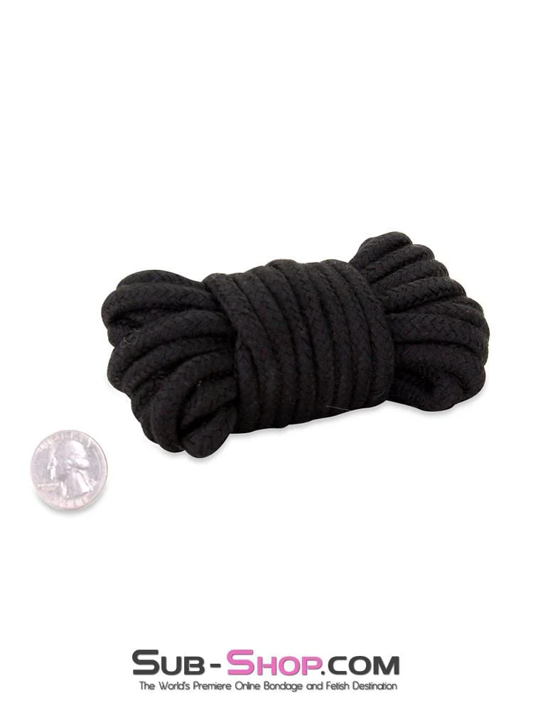 2749M      Rope Bondage Quickie, Black Bondage And Fetish Cotton Rope - 15 feet - Image 5