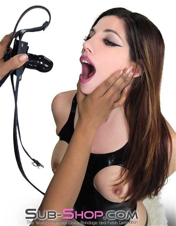 3465A Training Tool Black Leather Penis Gag Trainer - Image 11