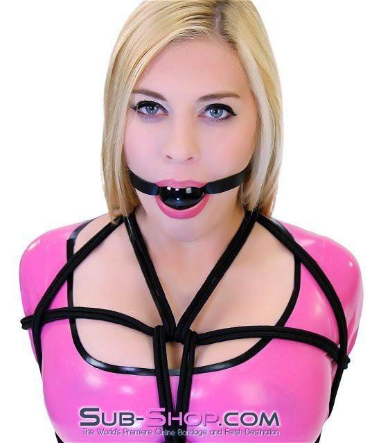 1501A Thin Strap Buckling Ball Gag, Black Leather Strap, Black Ball - Image 7
