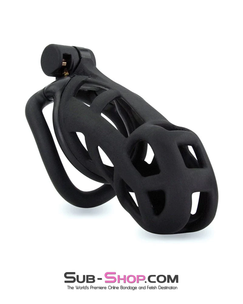 9103M Chastity Games Locking Cock Cage, Extra Large Length - Image 7