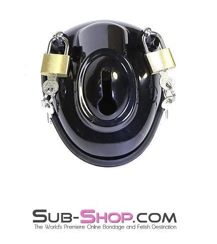 7319AR Balls & All Black Locking Cock & Ball Chastity Cup Set