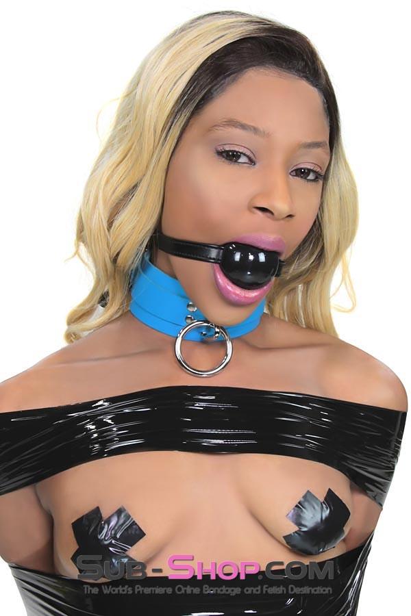 4482DL Large Black Rubber Ballgag on Black Strap - Image 7