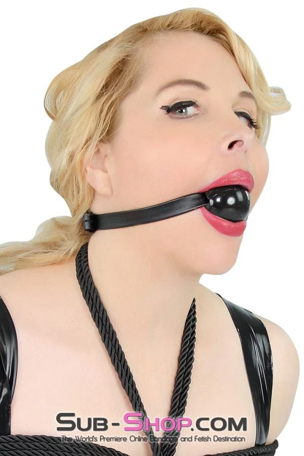 4482DL Large Black Rubber Ballgag on Black Strap - MEGA Deal - Image 14