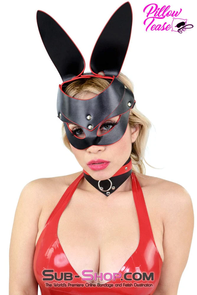 0775DL Black and Red Chevron Bondage Collar - Image 6
