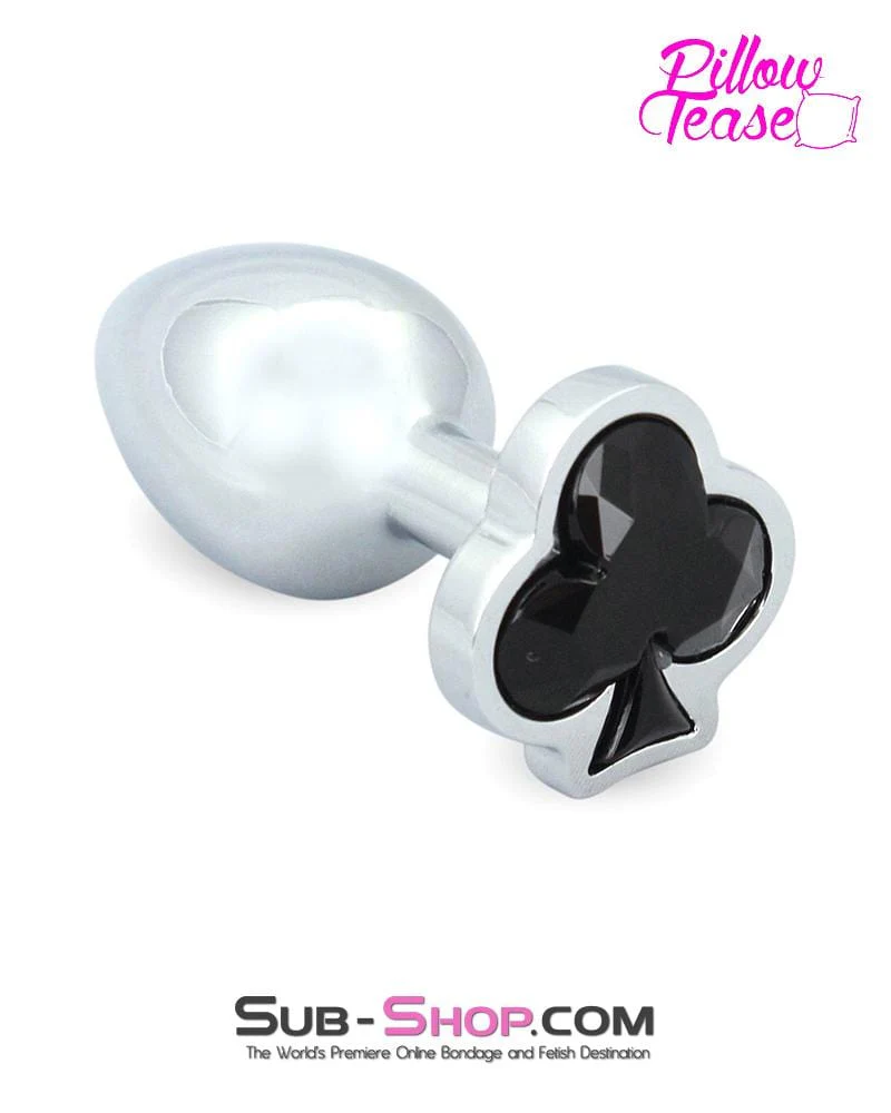 2750E Black Clover Gem Small Chrome Butt Plug