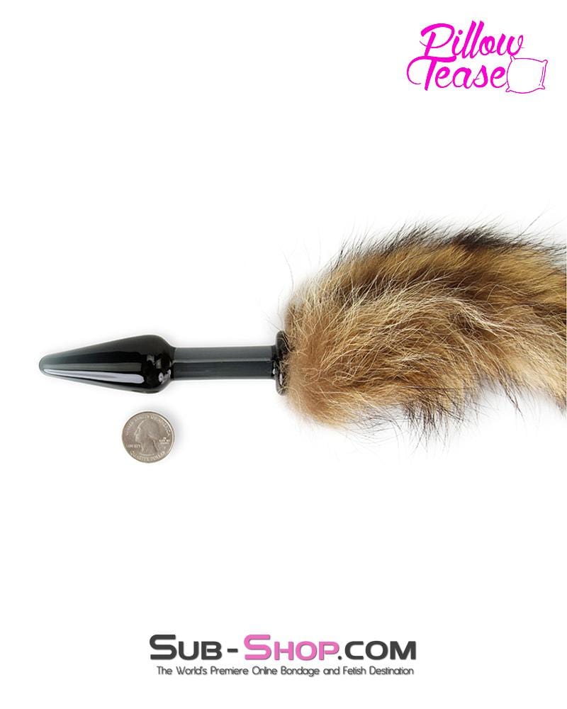 0191E Black Glass Fox Tail Pet Play Butt Plug 🔥 FINAL CLEARANCE – Last Chance! - Image 7