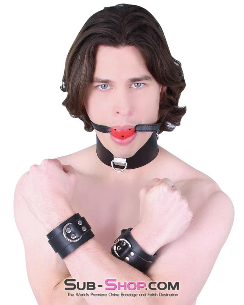 7326MQ Black Posture Collar with Breather Gag - Image 3