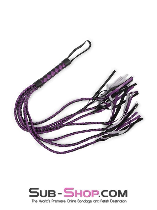 8806MQ Black & Purple Braided Multi-Tail Flogger - Image 5