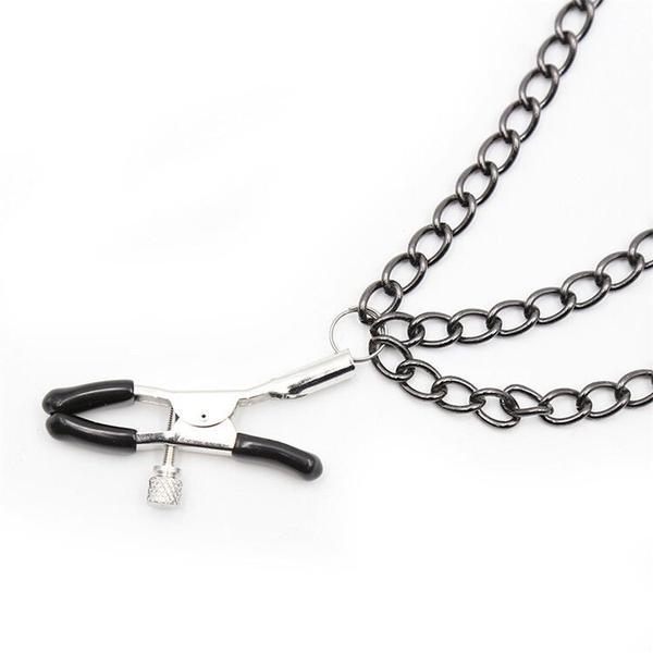 0228M      Blackline Triple Chain Nipple Jewelry Clamps - LAST CHANCE - Final Closeout! - Image 2