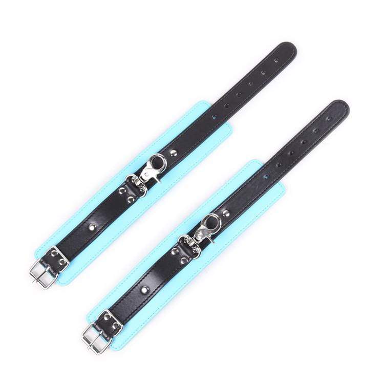 9918RS      Blue Ribbon Leatherette Wrist Bondage Cuffs and Chain Connection Set 🔥 FINAL CLEARANCE – Last Chance! - Image 9