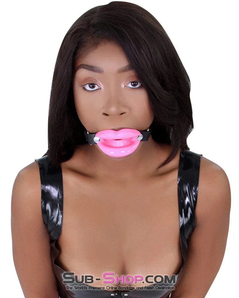 2425M Bondage Doll Pink Sex Lips Strapped Open Mouth Gag - Image 2