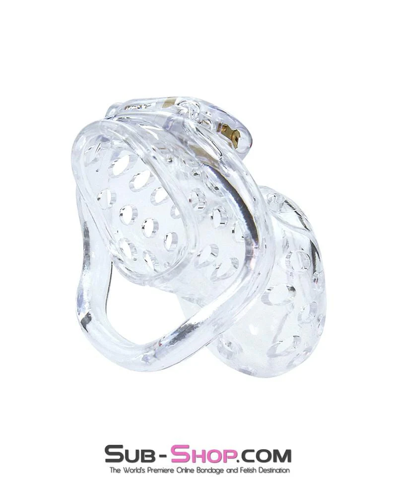1422AR      Boy Toy Clear High Security Pin Tumbler Locking Cock Cage Chastity - MEGA Deal - Image 8