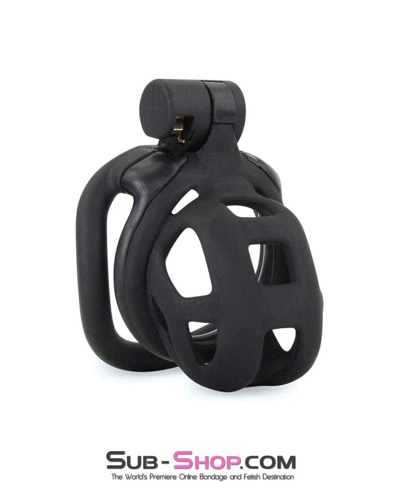 7415M Chastity Games Locking Cock Cage, Short Length
