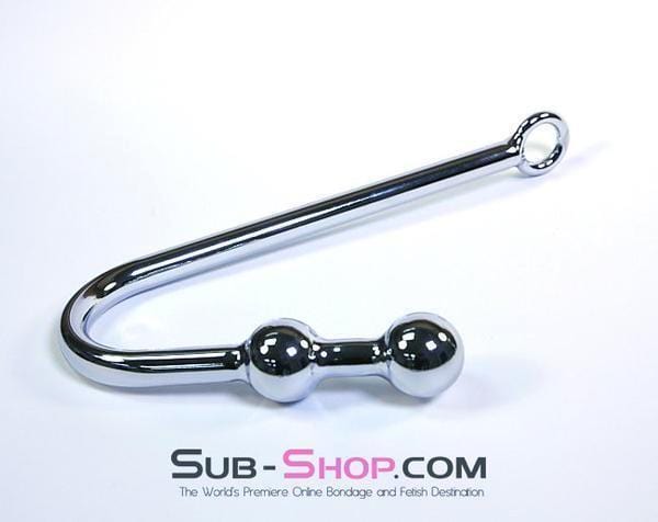 9315HS Chrome Steel Double Ball Bondage Slave Vaginal or Anal Hook - Image 4