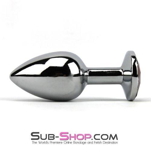 1853M Chromed Aluminum Light Weight Rhinestone Crystal Tipped Butt Plug, Medium - MEGA Deal - Image 13
