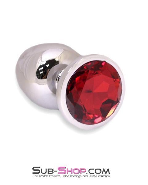 7211AE Chromed Steel Large Butt Plug with Ruby Red Crystal 🔥 FINAL CLEARANCE – Last Chance! - Image 7