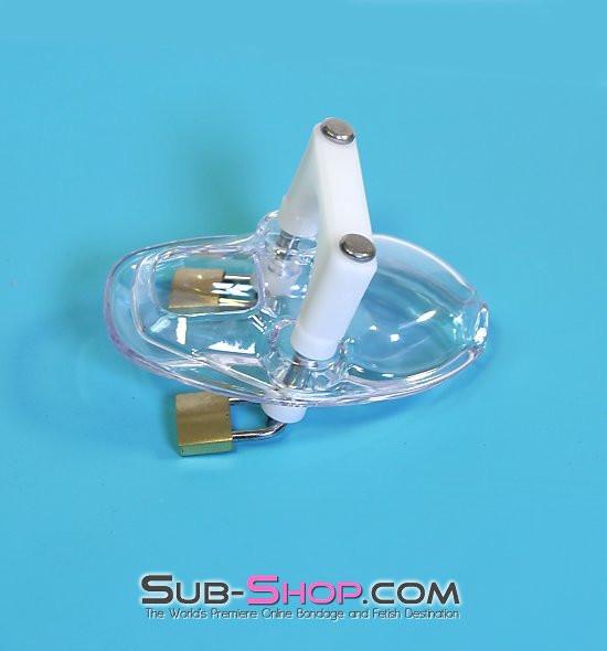7322AR Clearly Crushed Locking Cock and Ball Chastity Torture Set - Image 6