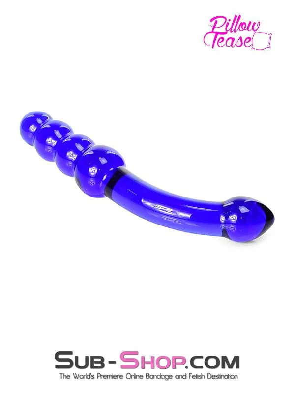 0662M Cobalt Blue Double Ended Small Glass Massager - LAST CHANCE - Final Closeout! - Image 5