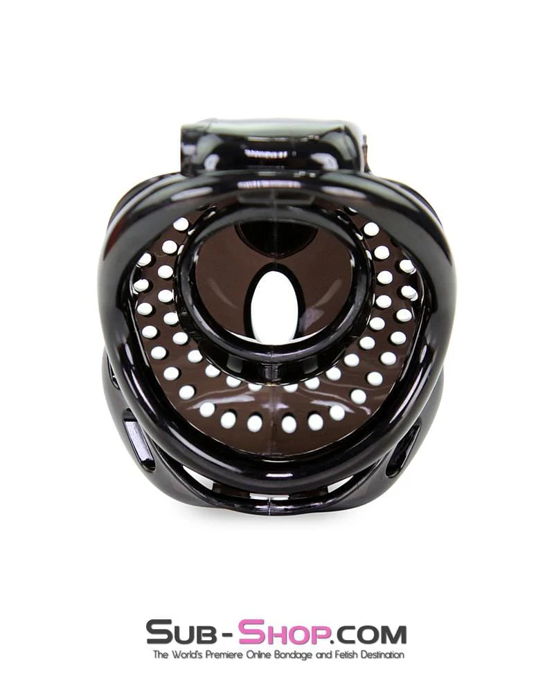 1586AR Small Dark Dungeon Cage Black High Security Full Coverage Male Chastity Device - Image 4