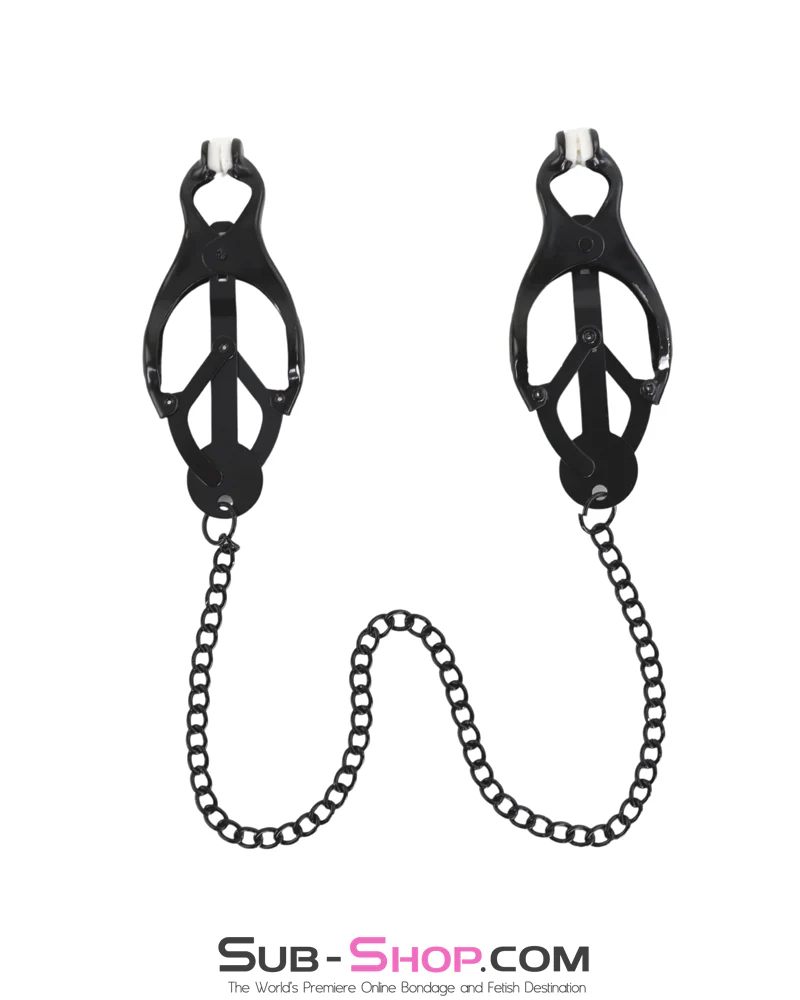 1631DL-CB Dark Pleasures Blackline Japanese Clover Cock and Ball Clamps