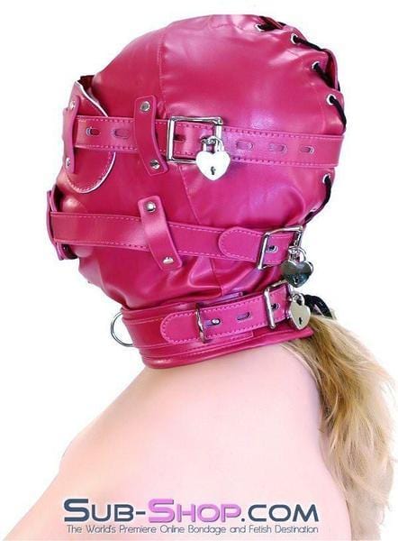 9719DL Deep Throat Locking Hood with Removable Blindfold and 4" Penis Gag - Image 7