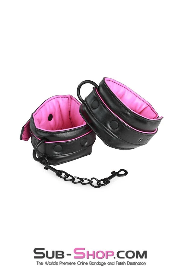 4799RS Deluxe Padded Blackline Ankle Cuffs with Hot Pink Lining - LAST CHANCE - Final Closeout! - Image 2