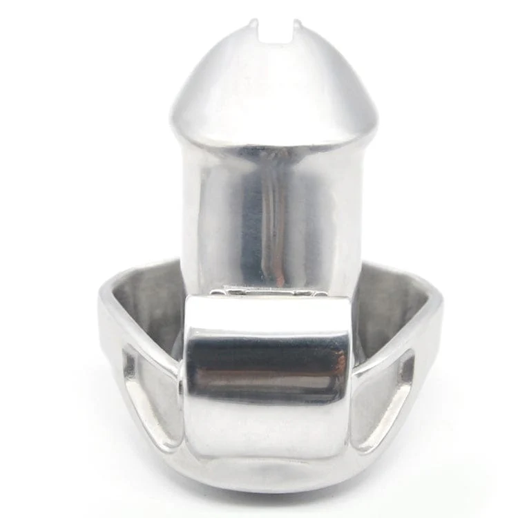 2709M Dick Steele Long High Security Chastity Cock Cage with Small Cock Cuff - Image 4