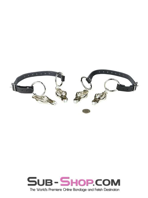 2777A Don't be Shy Adjustable Thigh Strap Pussy Spreader Clover Clamps Set - Image 13