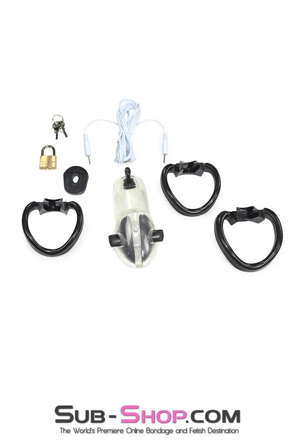 6980AR Electro-Sex Black Balled Locking Cock Cage Chastity - Image 6