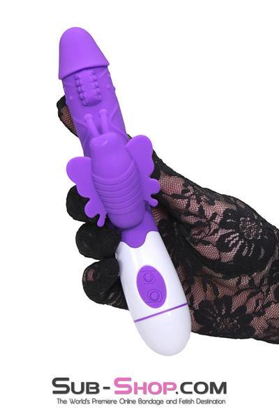 1498M      Fluttering Butterfly Purple Soft Vibrator with Clit Stimulator - Image 3