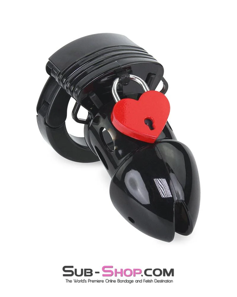 9724AE-SIS Forced Feminization Sissy Accessory Red Heart Bondage Gear Padlock - Image 4