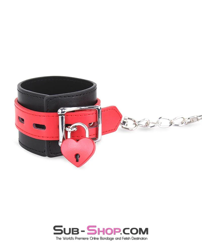 9724AE-SIS Forced Feminization Sissy Accessory Red Heart Bondage Gear Padlock - Image 5