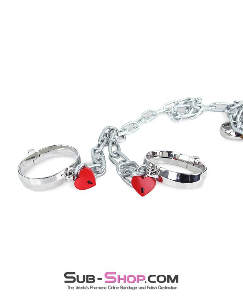 9724AE-SIS Forced Feminization Sissy Accessory Red Heart Bondage Gear Padlock - Image 7