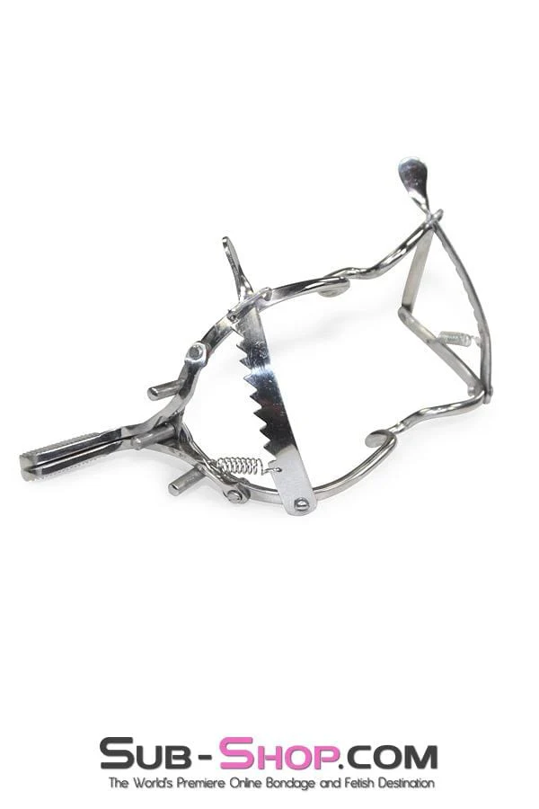 0486S-SIS Open Wide Sissy Metal Mouth Gag Spreader - Adjustable Open Mouth Restraint