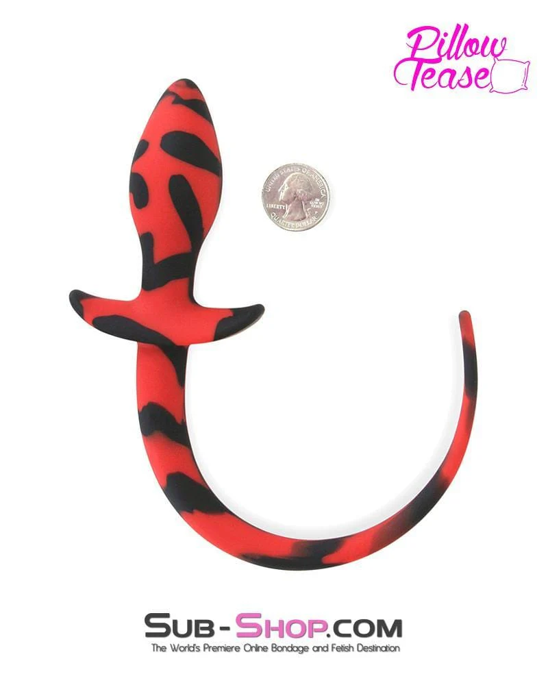 0465E      Good Puppy Red and Black Silicone Puppy Play Tail Butt Plug 🔥 FINAL CLEARANCE – Last Chance! - Image 4