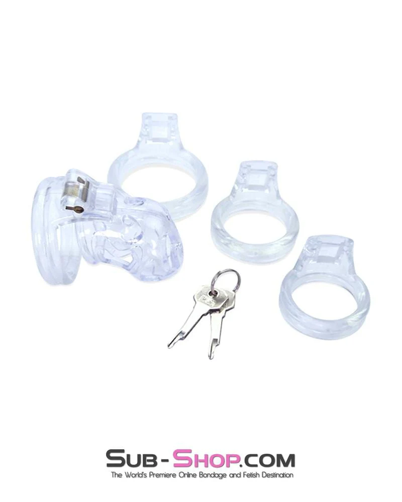 1571AR Hard Up Clear High Security Cock Cage Chastity Device - MEGA Deal - Image 4