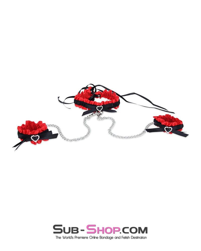 3471M      Hearts on My Sleeves Princess Heart Collar and Wrist Cuffs Set with Detachable Chains  🔥 Holiday Heatwave Deal — Ends Without Warning! - Image 2