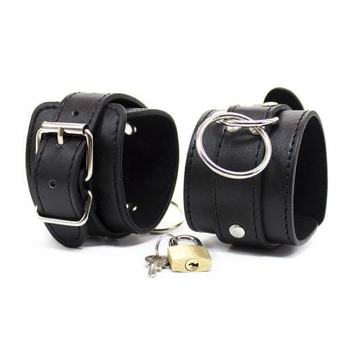5713M Heavy Weight Vegan Leather Loop & O-Ring Ankle Cuffs - Image 6