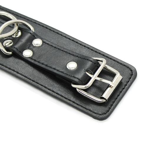5713M Heavy Weight Vegan Leather Loop & O-Ring Ankle Cuffs - Image 9