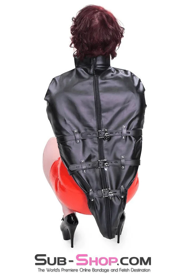 9016DL      Helpless Slave Satin Lined Locking Armbinder Bondage Top - Image 21