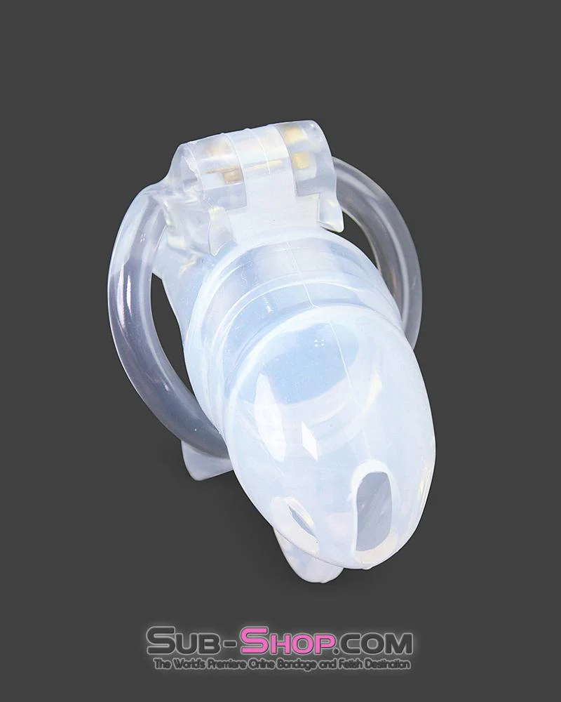 2102RS      High Security Pin Tumbler Clear Silicone Cock Blocker Chastity - Image 5