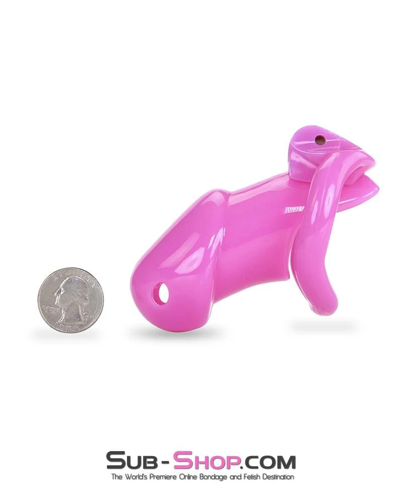 0395AE-SIS Hot Pink Hussy High Security Sissy Chastity Tease and Denial Sensation Device - Image 11