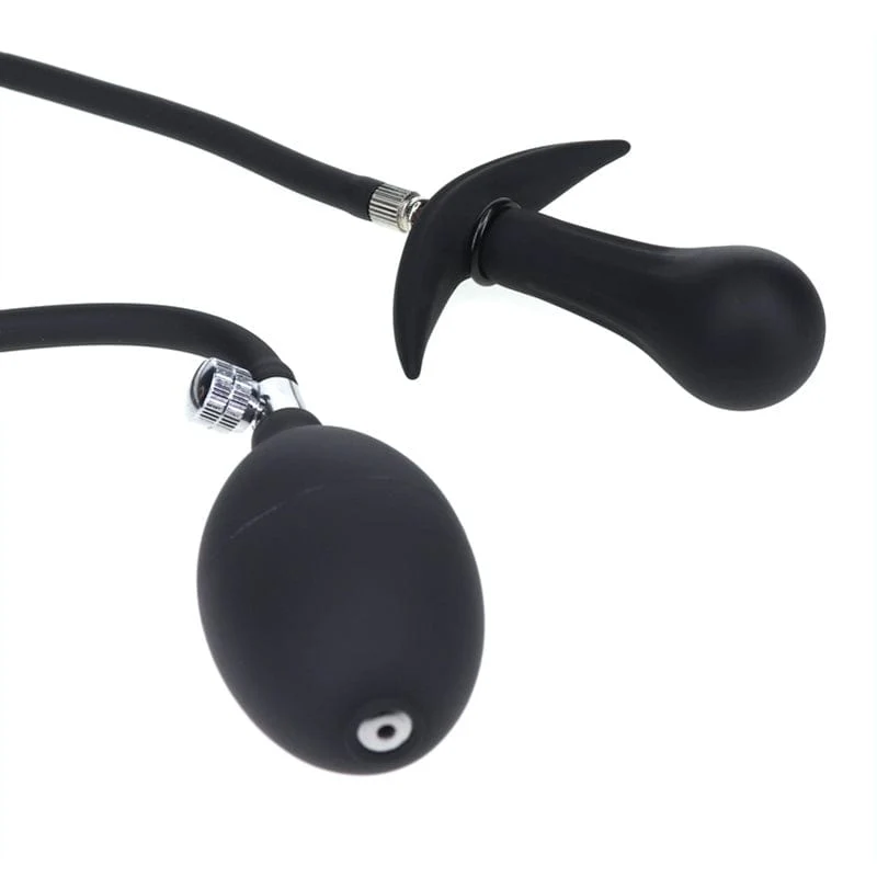 0460M Inflatable Butt Plug with Removeable Pump Hose and Metal Vibro Ball Inside - Image 11