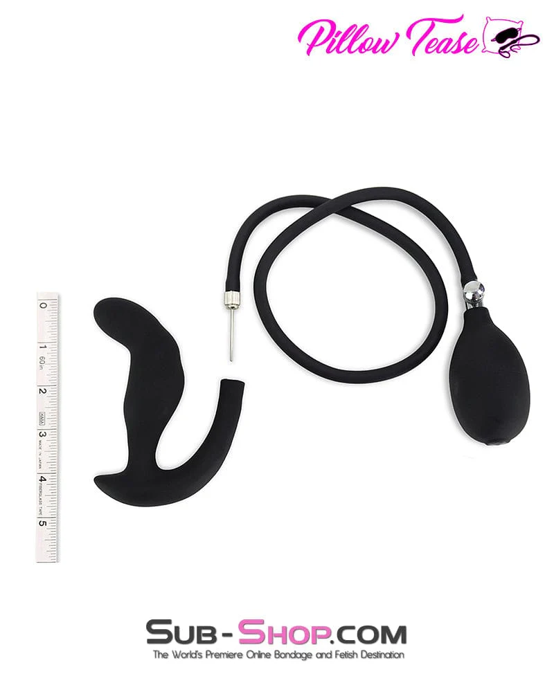 3302M      Inflatable Double Flare Silicone Anal Plug with Removable Pump - Image 5