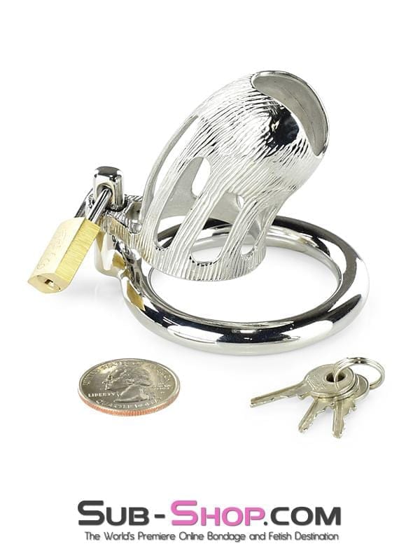 0399M Itty Bitty Little Dicky Steel Locking Male Chastity Device with Cock Ring - Image 9
