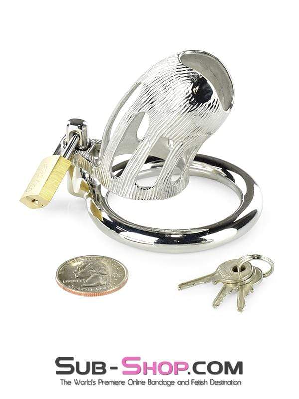 0399M-SIS Itty Bitty Little Sissy Dicky Steel Locking Male Chastity Device with Cock Ring - Image 9