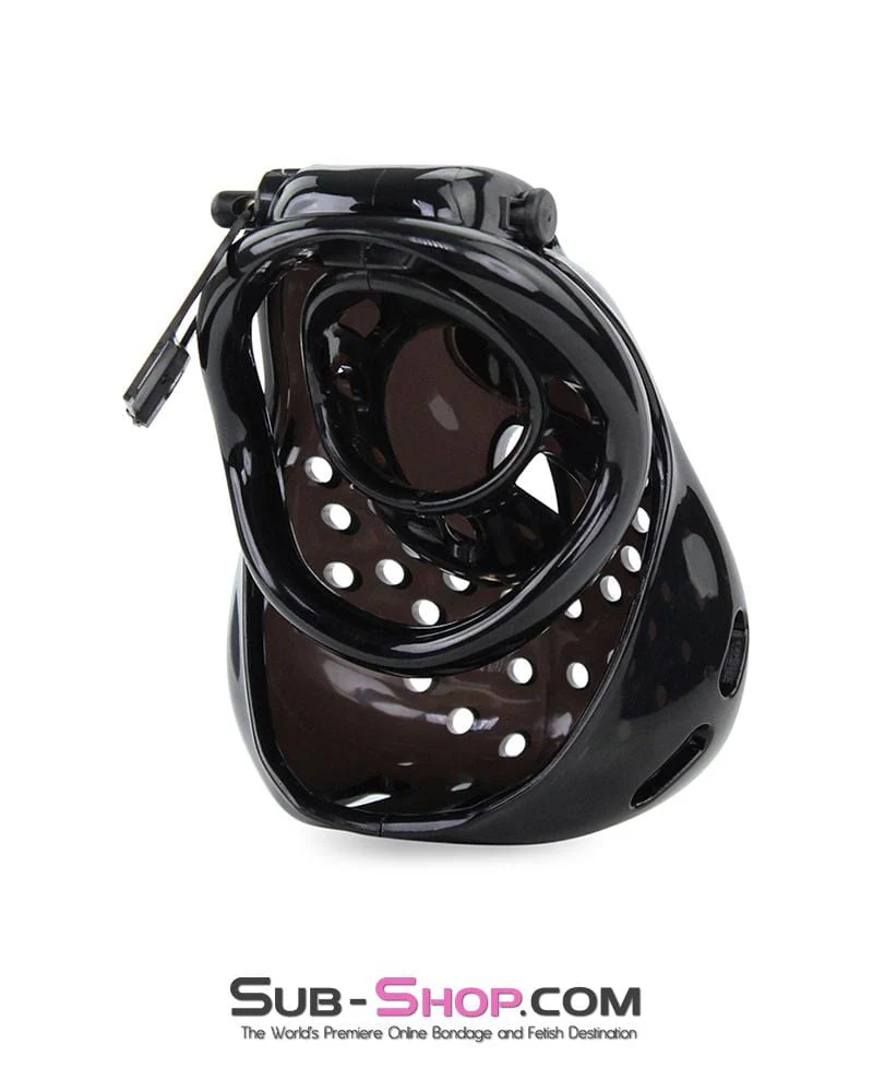 6965AE Large Dark Dungeon Cage Black High Security Full Coverage Male Chastity Device - Image 5